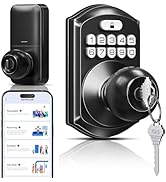 TEEHO TE018 Smart Door Knob with Keypad, App Control, Keyless Entry Digtal Door Lock with Handle,...