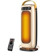 KQPZ Space Heater, 1500W PTC Ceramic Electric Heaters for Indoor Use with Remote, 4 Levels Room H...