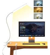 MONGERY Eye-Caring Adjustable LED Reading Clamp Desk Lamp with 48 LEDs Flexible Neck, 3 Color Mod...