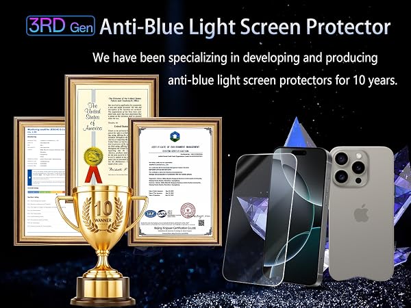 iPhone 16 Pro Blue light Screen Protector A+ 01M