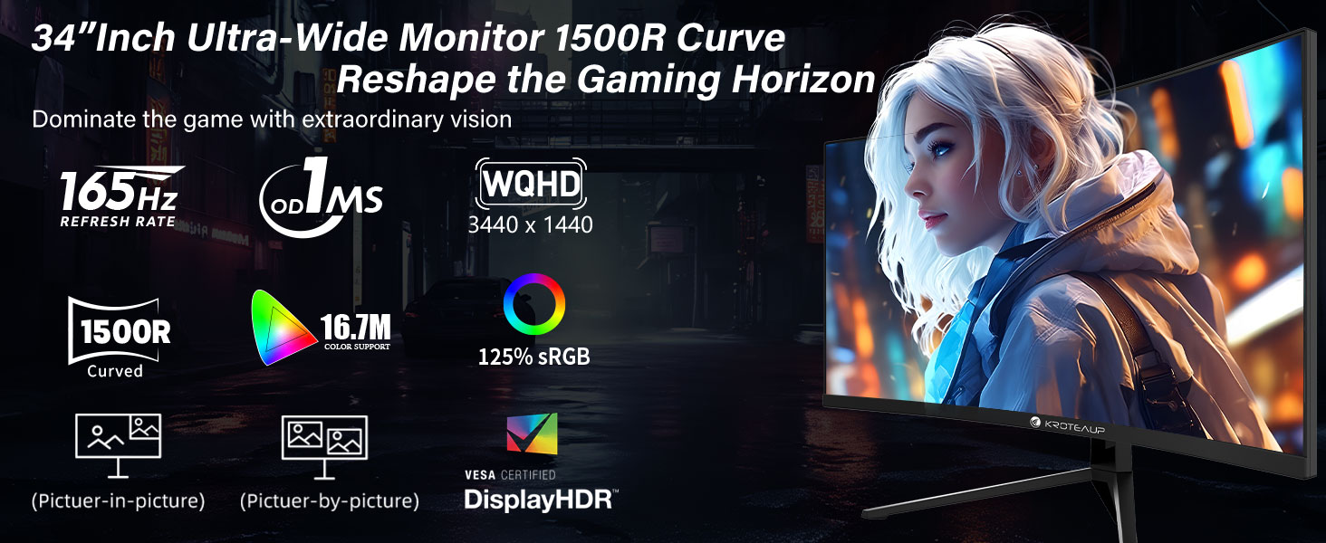 34 4k 165hz Monitor-Black