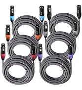 SMALL-EYE XLR Cables for Microphone 6 ft 6 Pack – Premium Braided Balanced XLR Mic Cable, 3-Pin M...