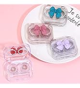 Contact Lens Cases Boxs With Bowknot 4 Pack Cute Contact Lens Holder Portable Contacts Container ...