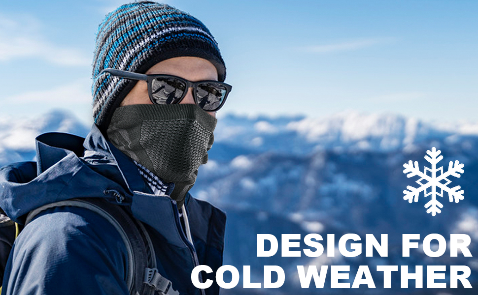 a man wearing a face mask and a scarf