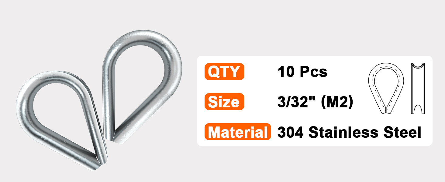 10PCS M2 STEEL THIMBLES