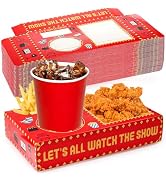 Bekith 50Pcs Movie Night Snack Trays Hold Popcorn Candy Food Drink, Disposable Paper Snack Boxes ...