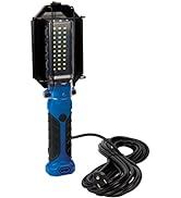 Performance Tool W2237 25' 18GA 1,000 lumen 120V LED Drop Light with Extra Built in 120V Outlet, ...