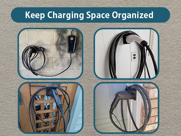 ev charger cable cord holder wall mount organizer sae j1772 hanger hook holster indoor electric car