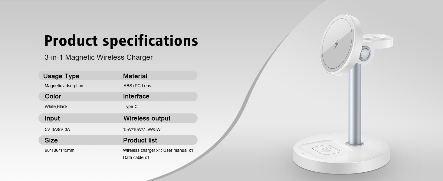 magnetic charger charging station wireless iphone 3 in 1 magsafe phone watch fast airpods mag-safe