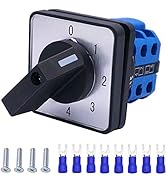 Taiss Universal Changeover Switch 20A 550V 4 Position 8 Terminals Latching Rotary Cam Selector Sw...