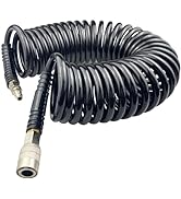 Darnassus Polyurethane Recoil Air Hose, Air Compressor Hose with 1/4" Swivel Fittings, for Indust...