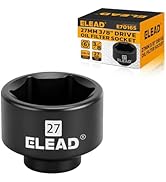 ELEAD 3/8'' Drive Oil Filter Socket Wrench, 27 mm Metric Oil Filter Wrenches, 6-Point Oil-Filter ...