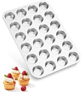 TeamFar Mini Muffin Pan, Stainless Steel 24-Cup Muffin Tin for Baking- 1PC | Small Cupcake Pan Tr...