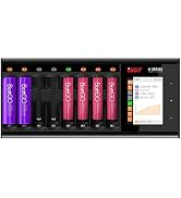 ISDT N8 LCD Display Universal Battery Charger, 8-Bay USB C 1.5 Hour Fast Charger for Rechargeable...