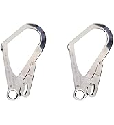 DOITOOL 2Pcs High Strength Alloy Steel Large Drop Forged Double Lock Rebar Snap Hook Safety Fall ...