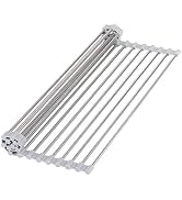 Hhyn Roll-Up Sink Drying Rack 17.7"(L) x 13.8"(W) - Multipurpose Heat Resistant Over The Stainles...