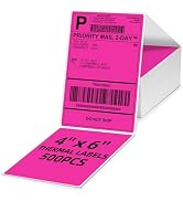 Omezizy 4x6 Thermal Labels, 1 Packs of 500 4x6 Fold Labels Rose Red - Compatible with JADENS, ASp...