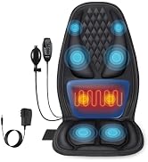 comrelax Back Massager with Heat, Massage Seat Cushion with 3D Back Support, 8 Vibrating Motors M...