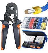Ferrule Crimping Tool Kit with 1900PCS Wire Connectors, Preciva Hexagonal AWG23-10 Sawtooth Self-...