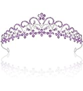 Ahoney Purple Crown Crystal Tiara for Women Girls, Princess Crown Bridal Wedding Prom Birthday Gi...