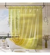 AmazerBath Shower Curtain Liner, 100% EVA Clear Yellow Heavy Duty Shower Curtain and Liner 2-in-1...