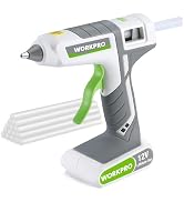 WORKPRO 12V Cordless Hot Glue Gun with 15pcs glue sticks(White)