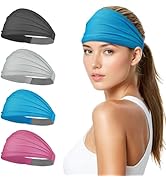 Sukeen Wide Headbands for Women, Instant Cooling Elastic Non-Slip Workout Headbands, Moisture-Wic...