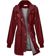 PITINAN Rain Jackets For Women Waterproof Rain Coats with Hood Lightweight Windbreaker Outdoor Tr...
