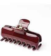 BUNLVDI Cute Wine Red Hair Clips for Thick Hair Assorted Colors 3.7 Inch Big Square Hair Accessor...