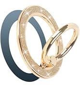 Guppy Magnetic Phone Ring Holder, Glitter Magnet Finger Ring Grip Stand Holder, 360° Rotation wit...