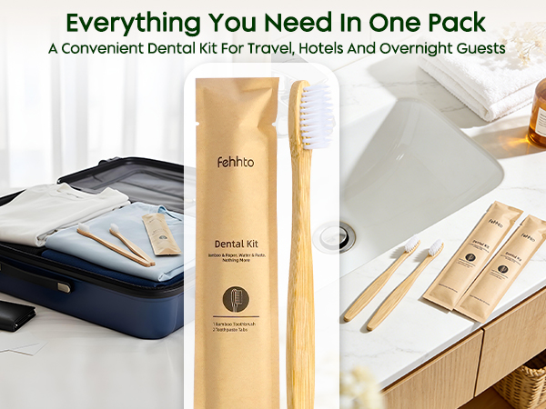 Bamboo Toothbrushes Kit Bulk