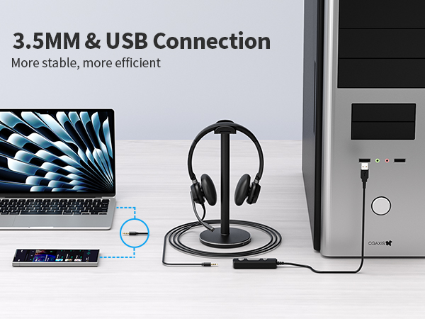 usb headset with microphone for pc laptop 3.5mm wired computer headset headphone with microphone