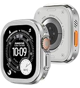 Amizee 2 in 1 Metal Cover Compatible with Apple Watch Ultra 3/2/1 Case 49mm with Back Cover, Rugg...