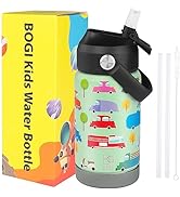 BOGI Kids Water Bottle with Straw, 12oz Stainless Steel Water Bottles Kids Insulated Water Bottle...