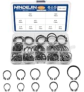 NINDEJIN Snap Ring Shop Assortment, 145PCS External Retaining Rings 15-28mm (0.59''-1.1'') Carbon...
