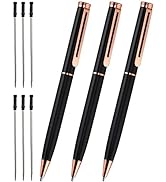 Cambond Ballpoint Pens Black Pens - Bulk Pens Metal Pen Black Ink 1.0 mm Medium Point Rose Gold P...