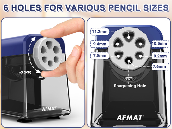 6-Hole Electric Pencil Sharpener Heavy Duty