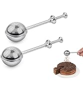 Victhur Flour Sifter 304 Stainless Steel Flour Duster Tea Strainer set of 2 Spring-operated Handl...