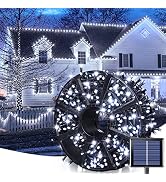 JMEXSUSS 600LED Solar Christmas Lights Outdoor Waterproof 206.7ft 8 Modes Solar Christmas Lights ...