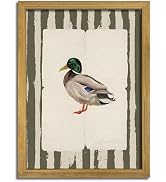 ARKZSHO Wood Frame Floral Canvas Poster Wall Art Mallard Duck Painting Wall Decor