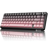 ATTACK SHARK X66 Wireless Mechanical Gaming Keyboard with Knob,Tri Mode USB-C/BT5.0/2.4G Gasket M...