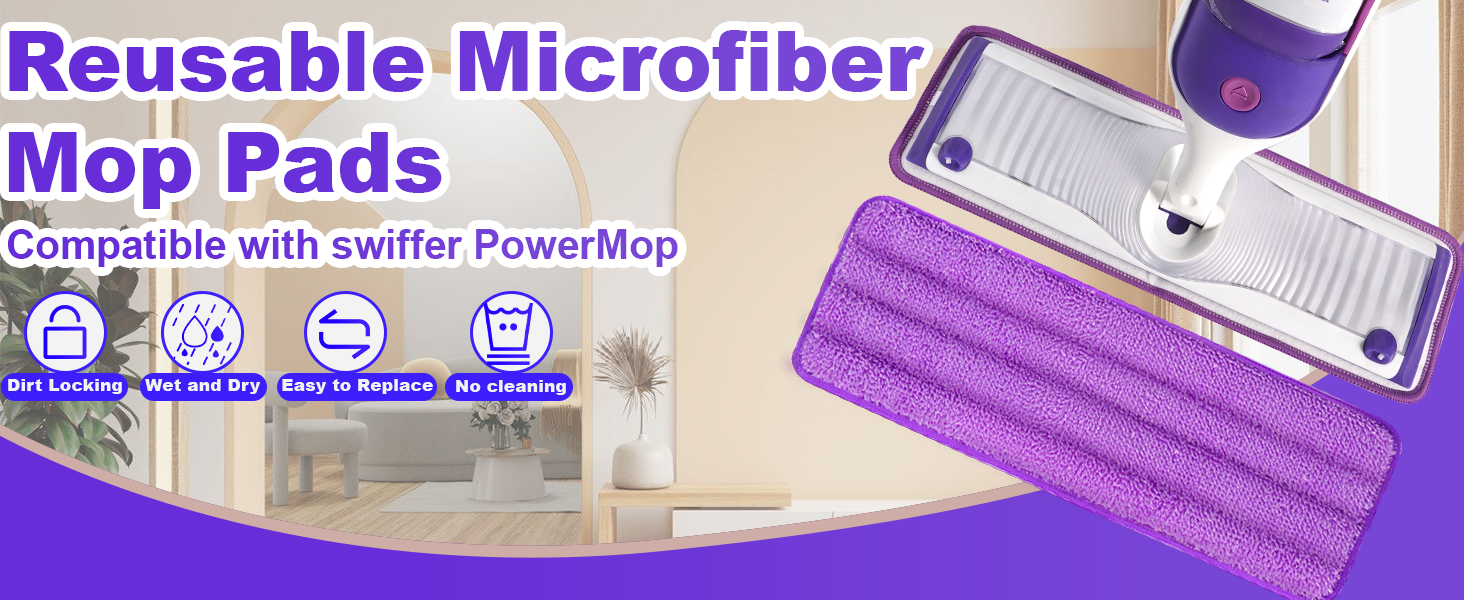 Reusable Microfiber Mop Pads