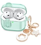 (with Lock) Clear Case Compatible for Cute Apple Airpods Pro1/2 Cases with Bling Keychain, VISOOM...