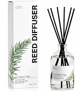 BITSOTA Lemongrass Sage Reed Diffuser Set for Bathroom & Home, Long Lasting Essential Oil Aroma, ...