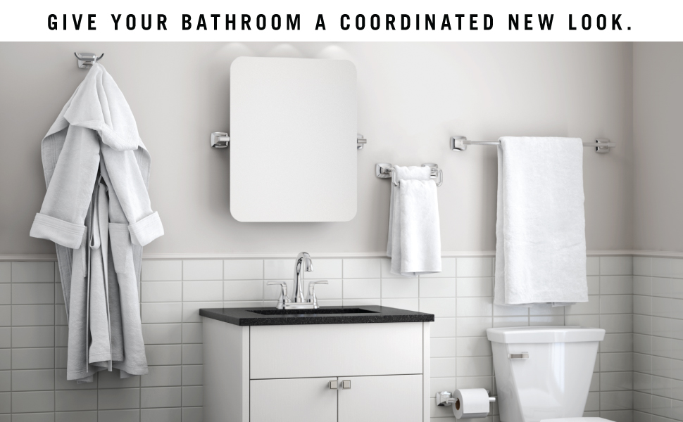 Delta, towel bars, rings, hooks, toilet paper holders