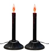 2 Pack Halloween Electric Window Candles, Black Halloween Decorations Candle Lights with 4 C18 Fl...