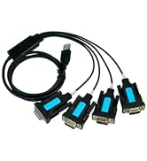 TECHTOO 4 Port Professional FTDI CHIP USB to Serial RS232 DB9 Adapter Converter Serial Cable 9-Pi...