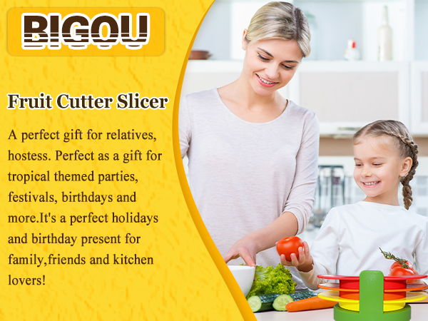 Fruit Cutter Slicer, 4 in 1 Apple Slicer with Vegetable Peeler & Cleaning Brush