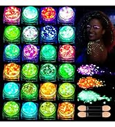 Teenitor 24 Colors Glow in The Dark Body Glitter Face Glitter Gel for Halloween, Hair Glitter for...