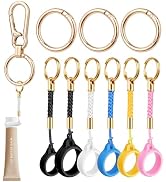 LUCKINEE Lip Balm Key chain Silicone Ring Holder Cap with Metal Keychain Compatible with Laneige,...